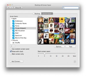 OS-X Lion Screen Saver Preference Panel