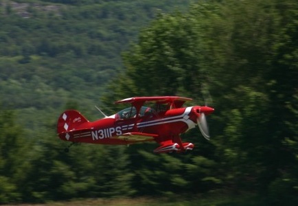 Red stunt plane