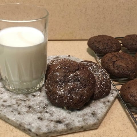 Milk and chocolate mint cookies