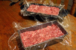 Lorne sausage in a lined pan