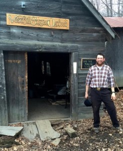 Glenn at the door of his West Hill Sugar Orchard Glenn at West Hill Maple Orchard