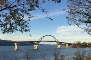 The new, graceful, Lake Champlain Bridge.