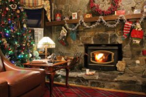 Christmas at the fire at West Hill House B&B