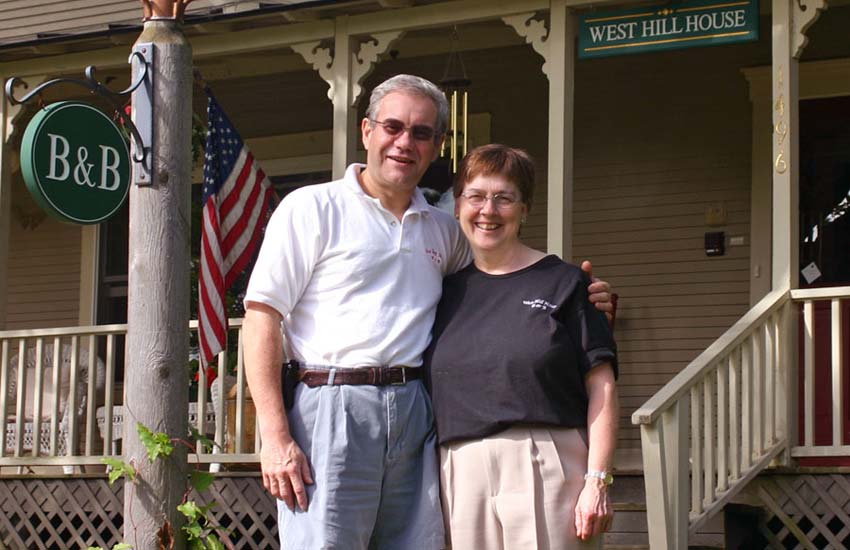 Vermont Innkeepers Peter & Susan MacLaren, owners of West Hill House B&B