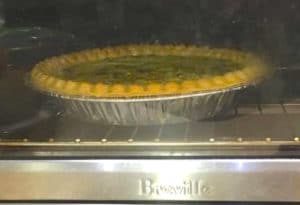 quiche baking in the oven