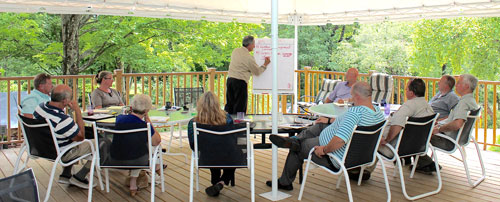 Meeting on Garden Terrace at West Hill House B&B