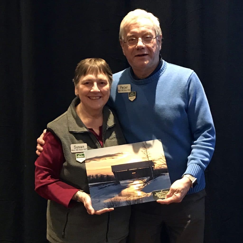 Peter & Susan with VT Chamber 2019 Innkeeper of the Year Award
