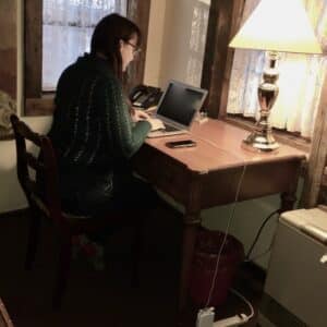 Woman teleworking 