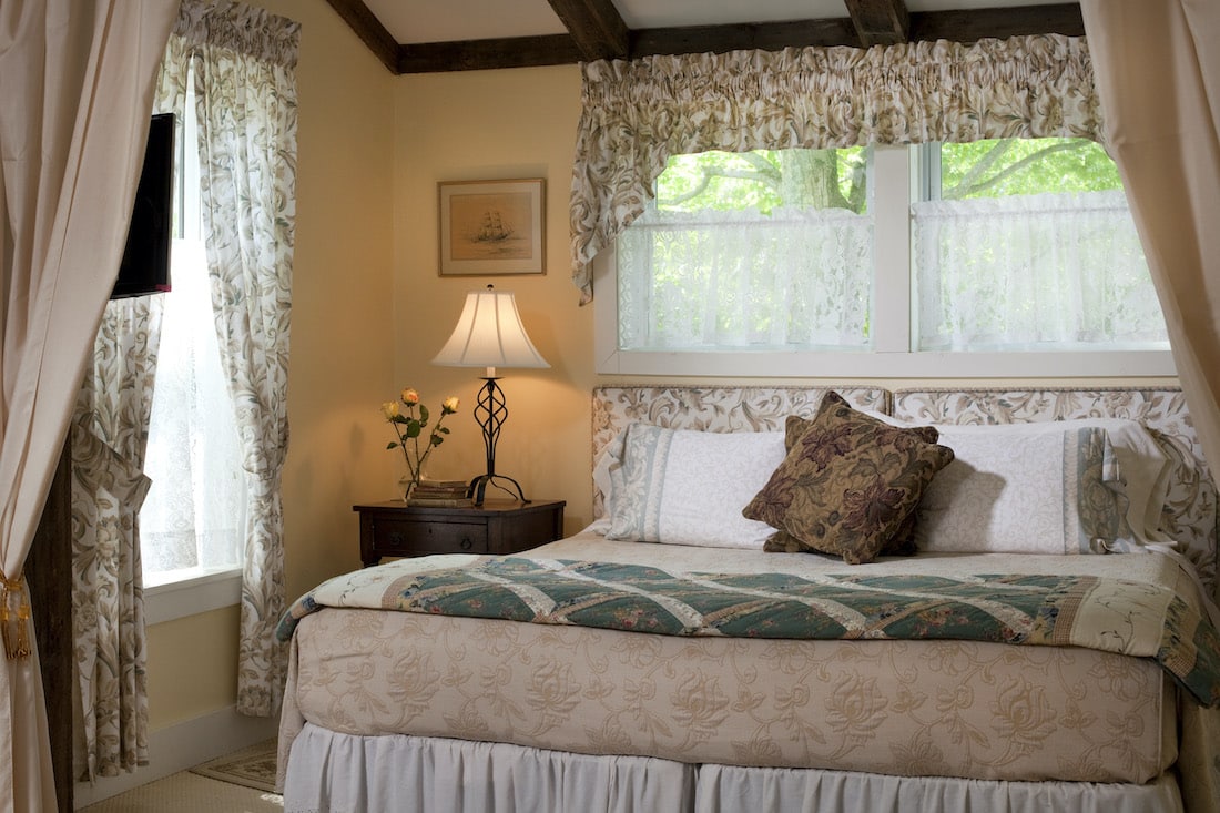 The Best Elopement Packages in Vermont, Vermont honeymoon, photo of a beautiful suite at the West Hill House Bed and Breakfast