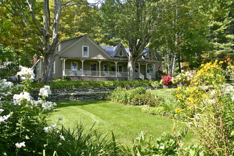 Bed and Breakfast in Vermont, photo of the West Hill House Bed and Breakfast on a bright summery day