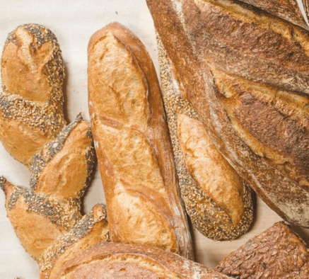 A variety of artisanal breads