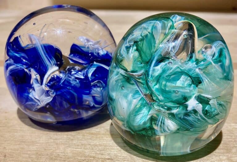 2 Glass paper weights