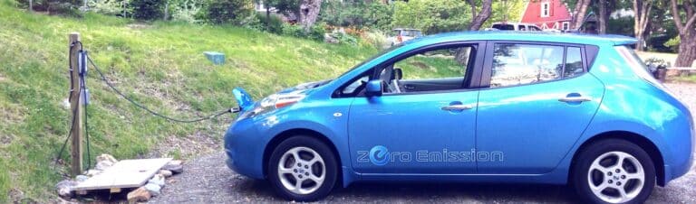 Nissan Leaf charging at West Hill House B&B